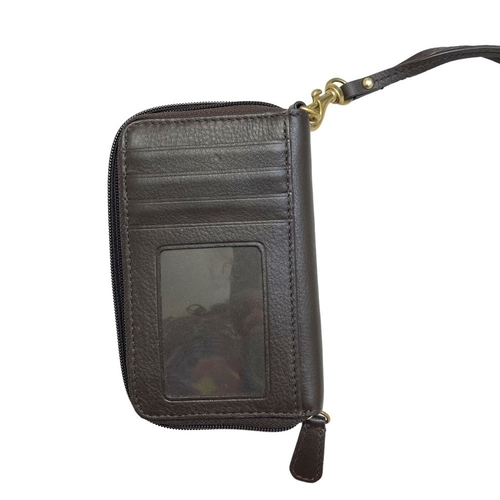 Coach vintage dark brown  leather wristlet bag - Picture 2 of 5